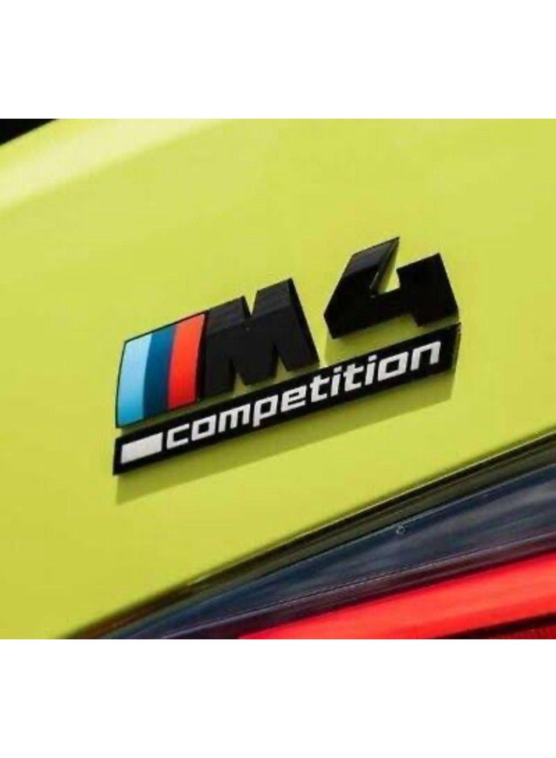 بي إم دبليو شعار BMW M4 Competition أسود لامع، ملصق M للصندوق الخلفي - معدني - Image 3